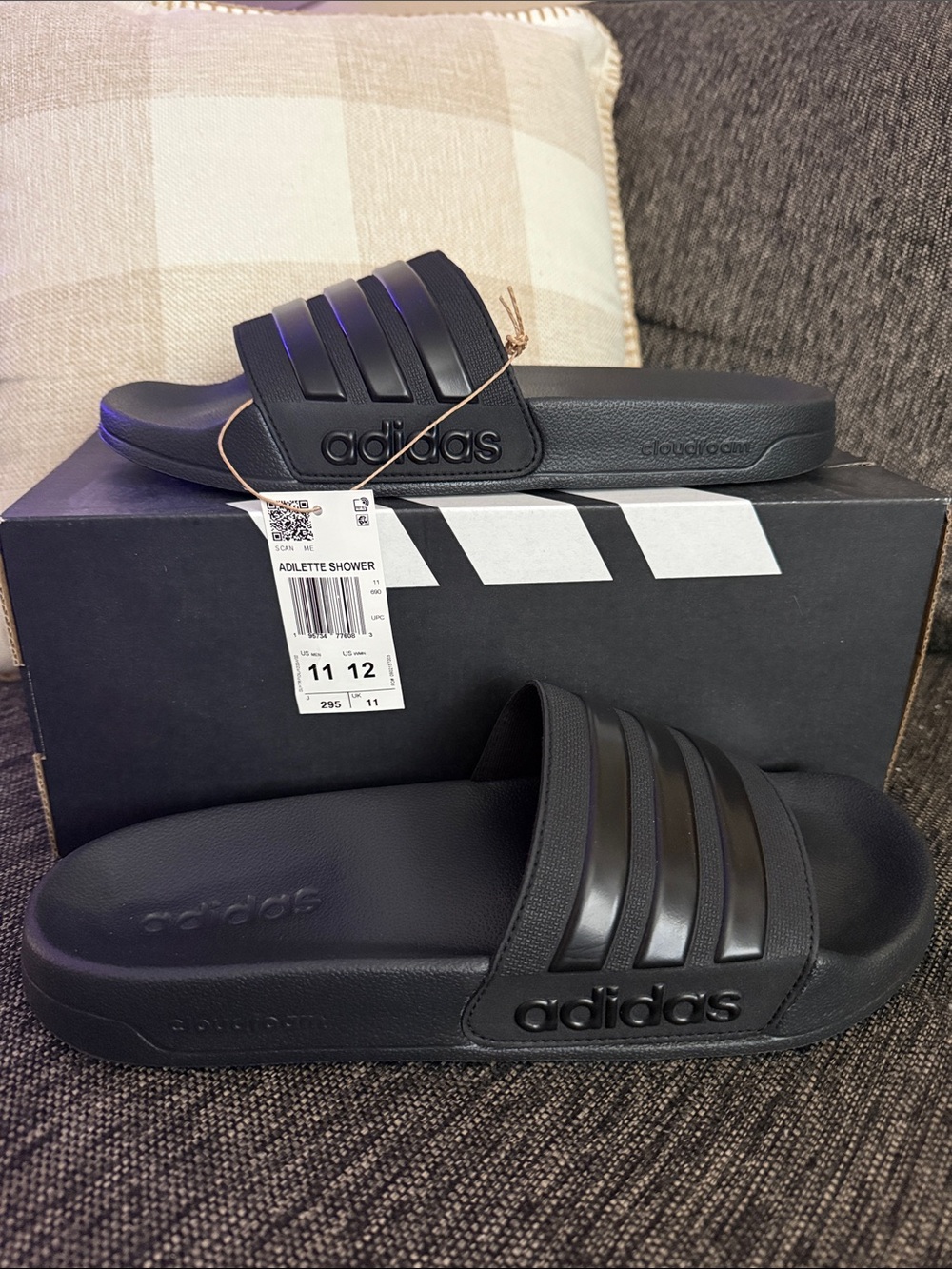 Adidas Black Adilette Slides